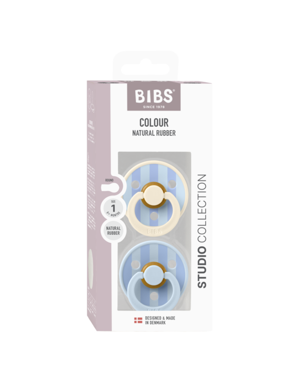 BIBS - BIBS Studio Colour Block 2 pack Baby Blue / Dusty Blue mix maat 1