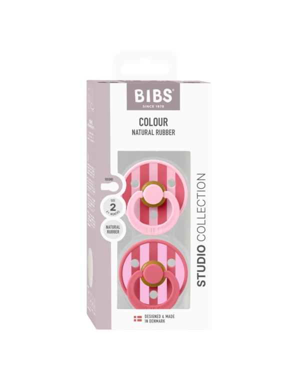 BIBS - BIBS Studio Colour Block 2 pack Baby Pink / Coral mix maat 2