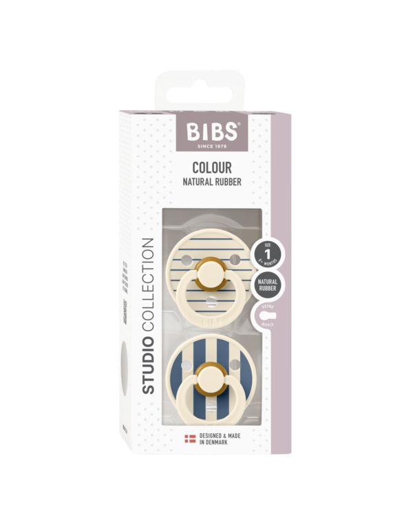 BIBS - BIBS Studio Colour Pin 2 pack Ivory/Steel blue maat 1